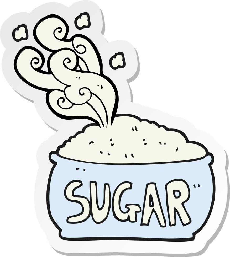 sticker of a cartoon sugar bowl vector