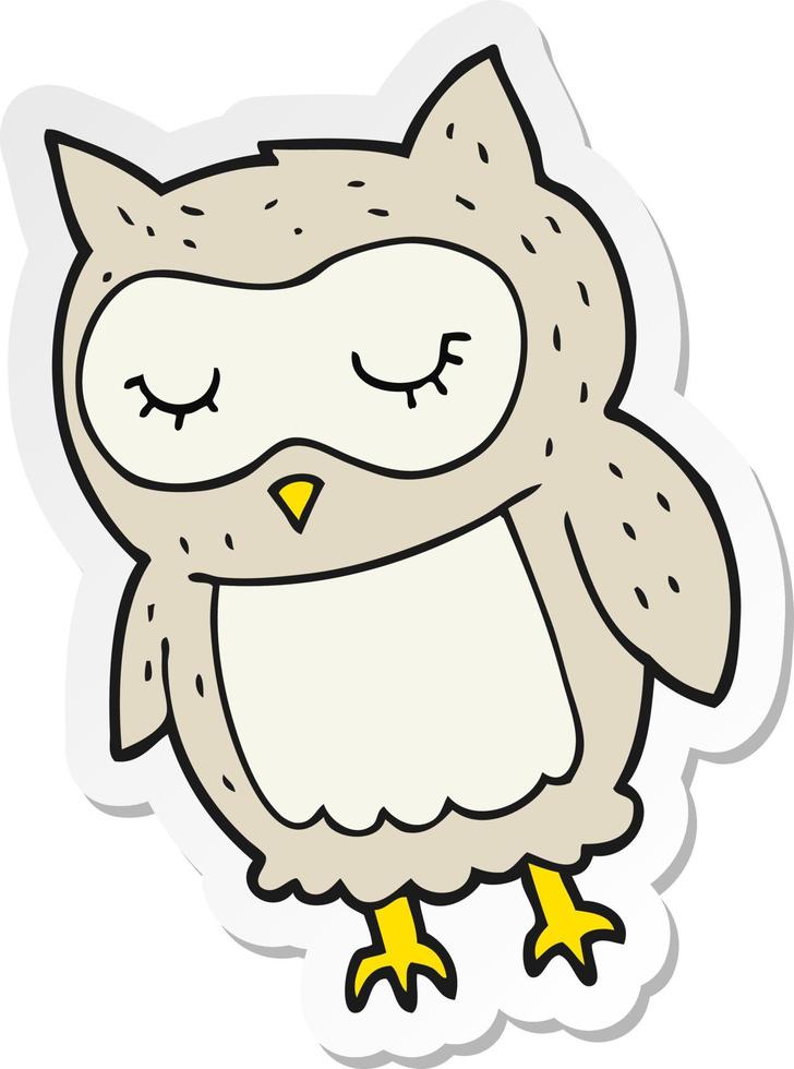 sticker of a cartoon owl vector
