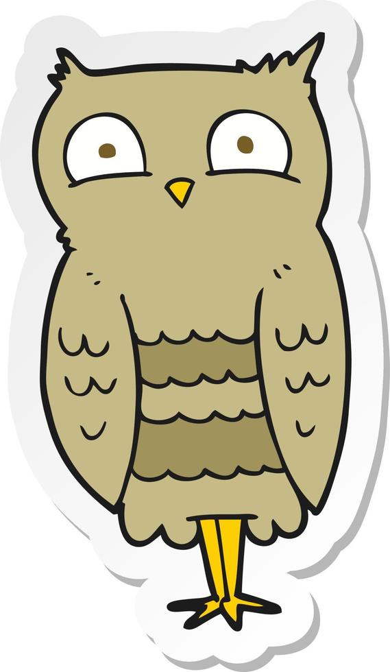 sticker of a cartoon owl vector
