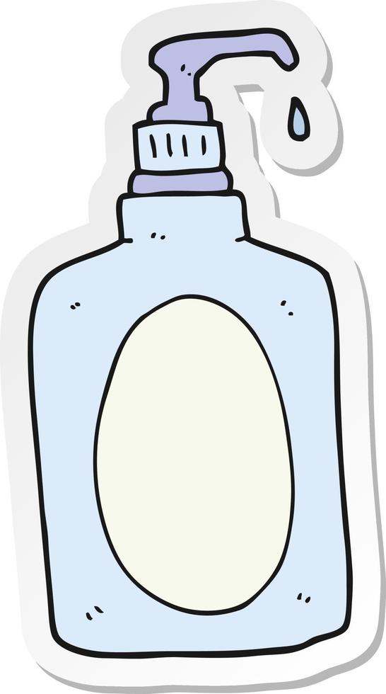 sticker of a cartoon hand soap vector