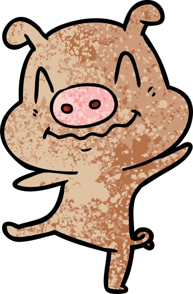 cartoon drunk pig vector