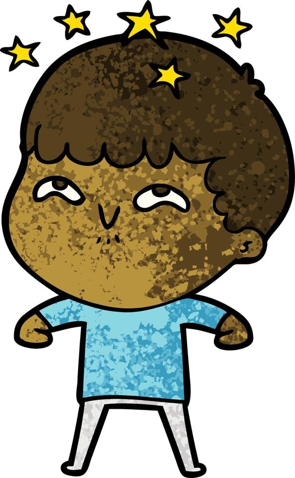 cartoon amazed boy vector