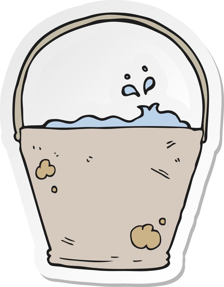 sticker of a cartoon bucket vector