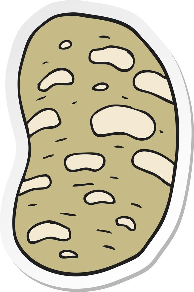 sticker of a cartoon potato vector
