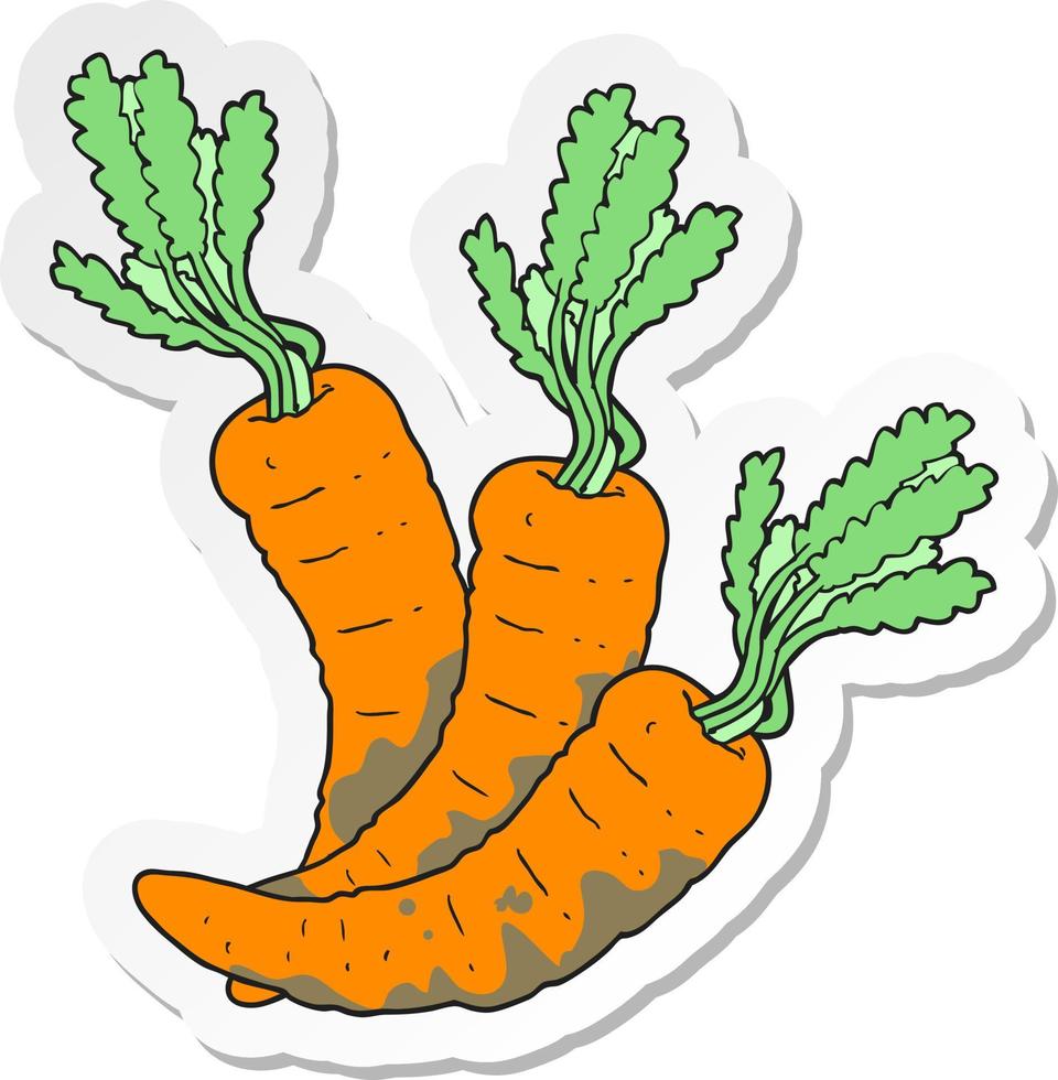 sticker of a cartoon carrots vector