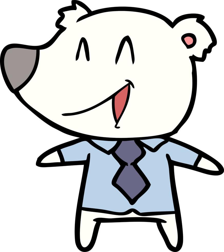 polar bear in shirt and tie cartoon vector