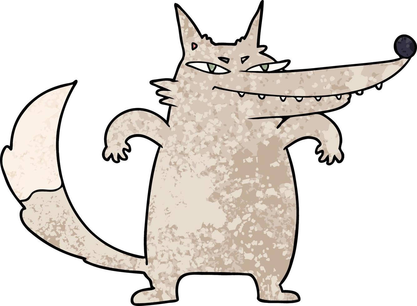sly cartoon wolf vector