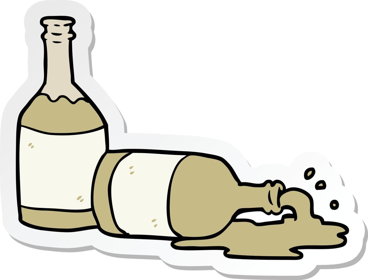 sticker of a cartoon beer bottles vector