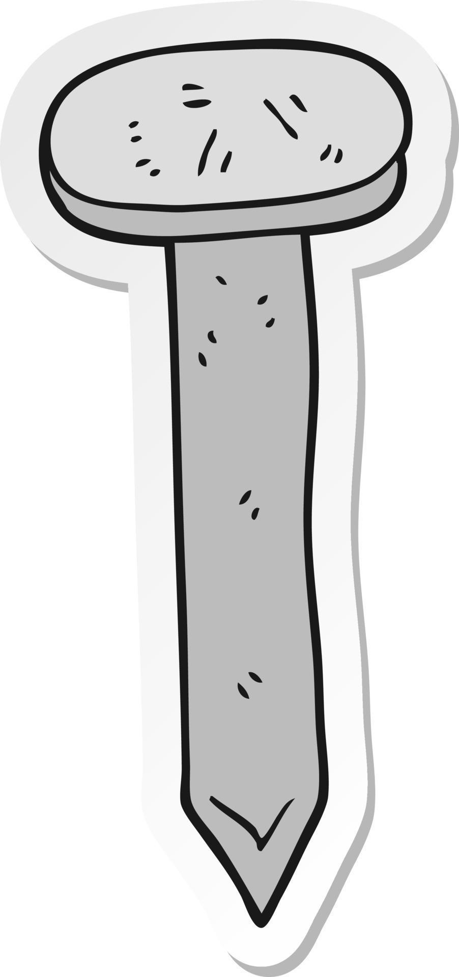 sticker of a cartoon nail 12360346 Vector Art at Vecteezy