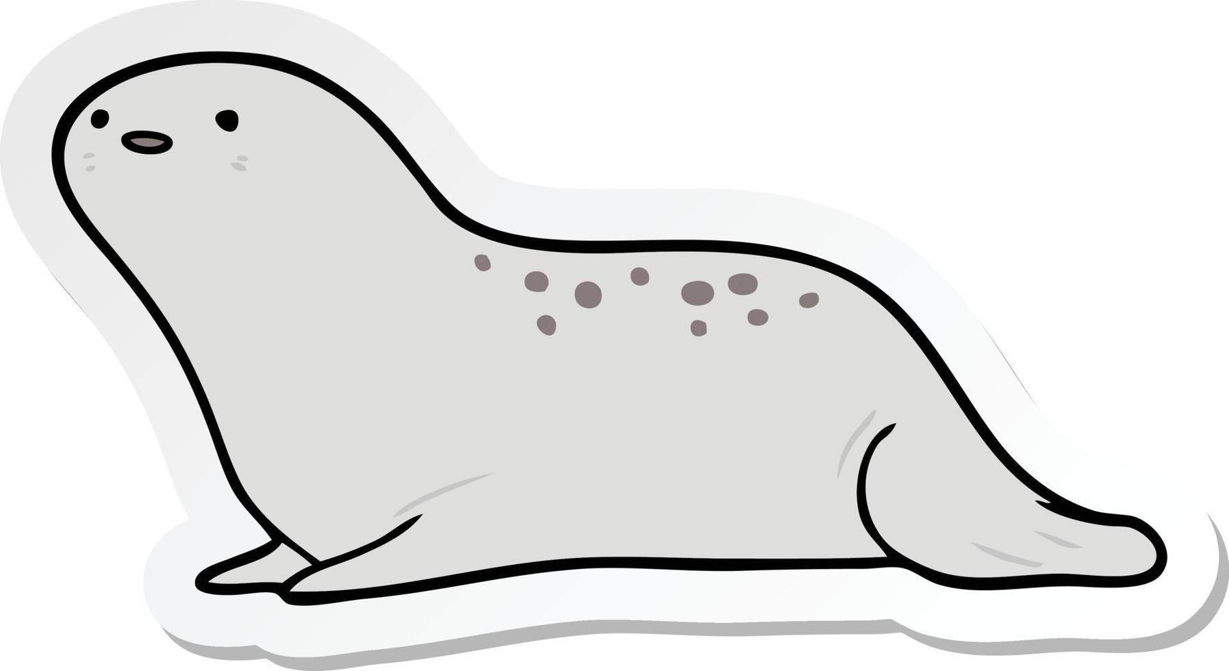 sticker of a cartoon seal vector