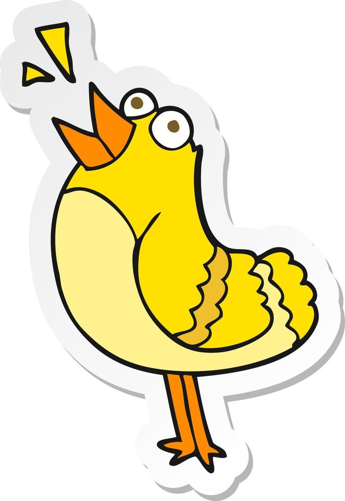 sticker of a cartoon bird vector