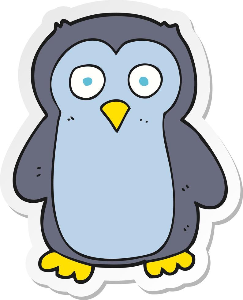 sticker of a cartoon penguin vector