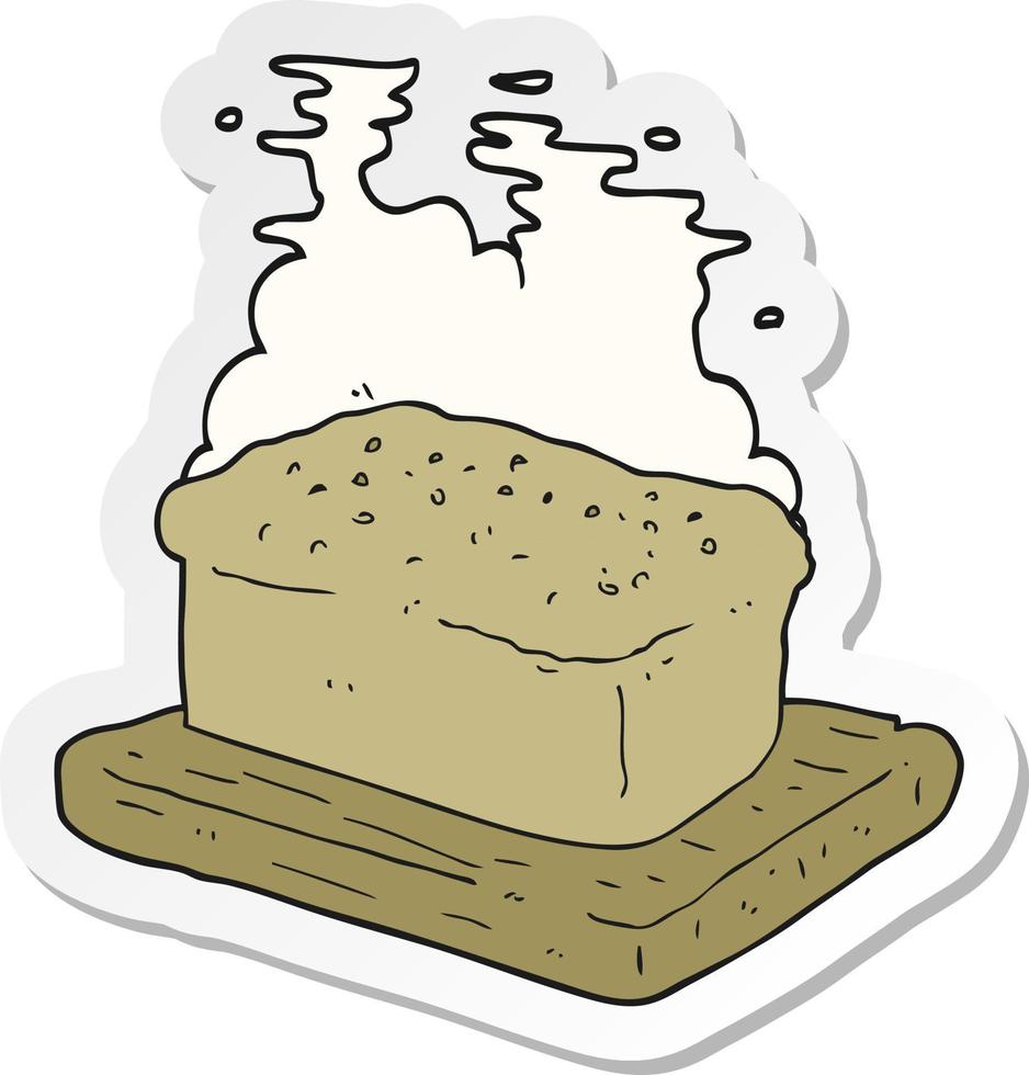 sticker of a cartoon loaf of bread vector