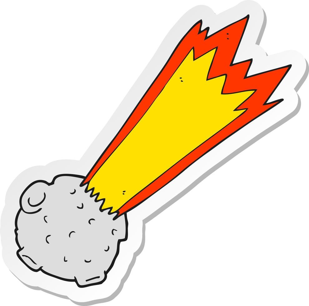 sticker of a cartoon meteor vector