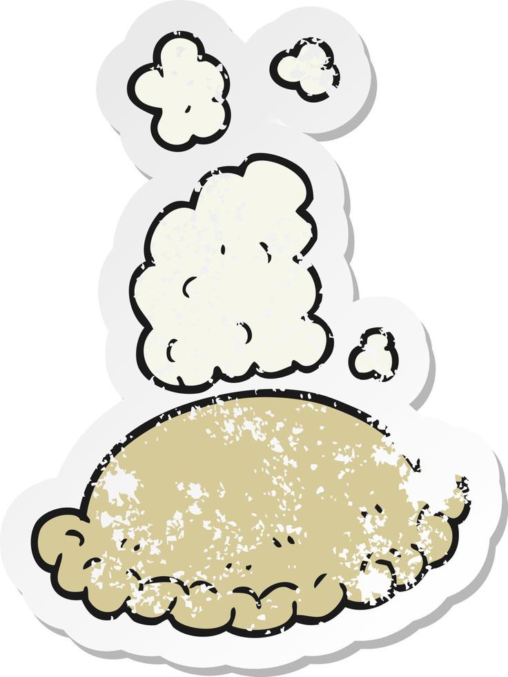 retro distressed sticker of a cartoon baked pasty vector