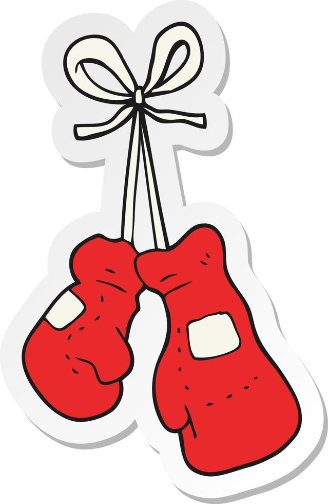 sticker of a cartoon boxing gloves vector