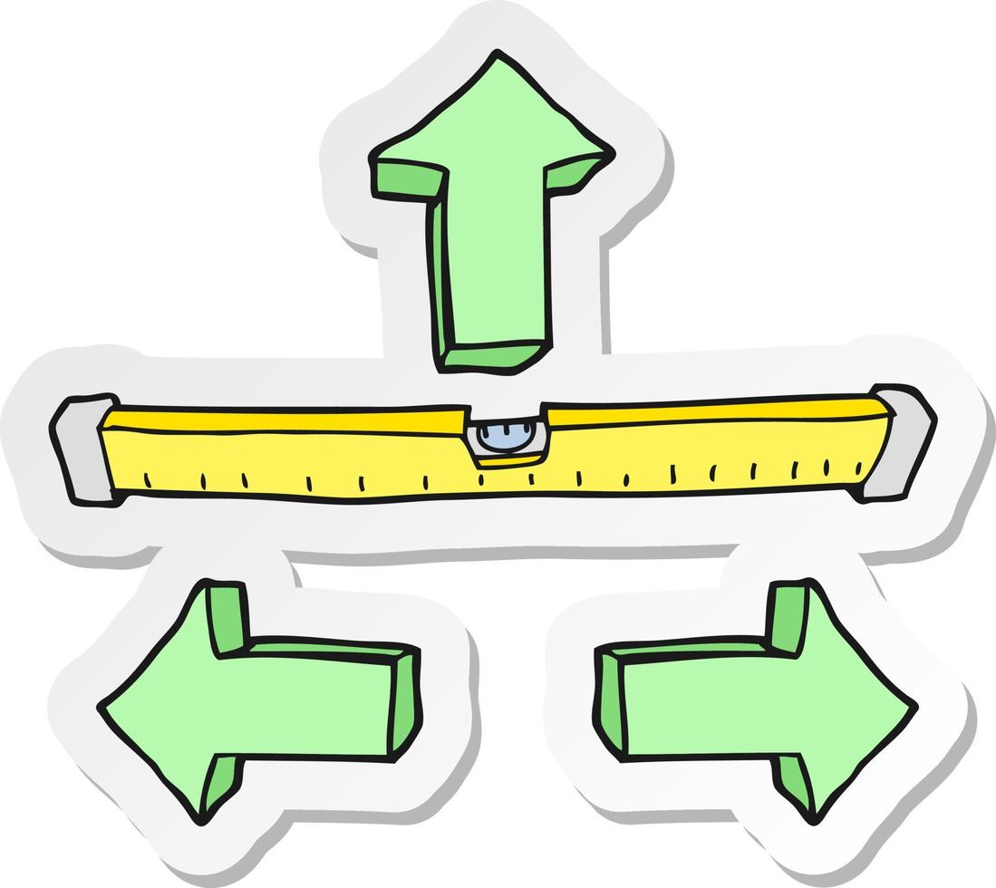 sticker of a cartoon straight level vector