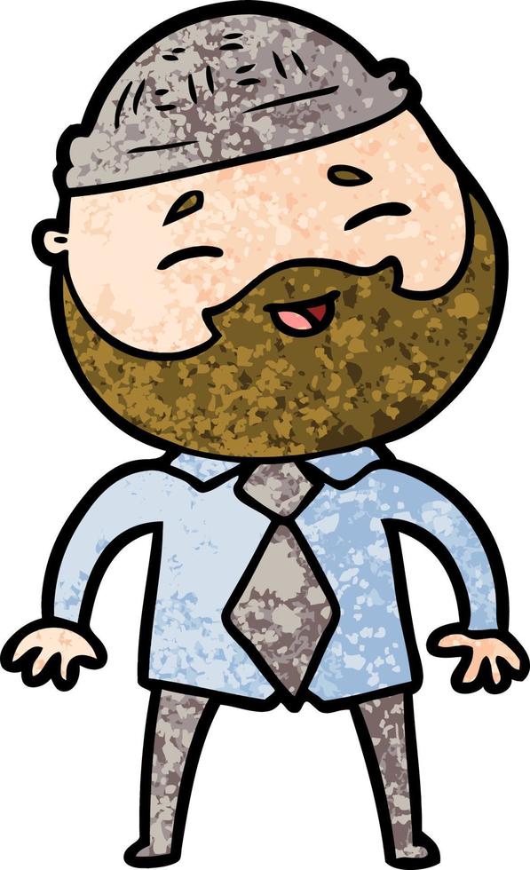 cartoon happy bearded man vector