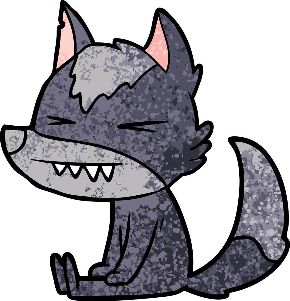 angry wolf cartoon vector