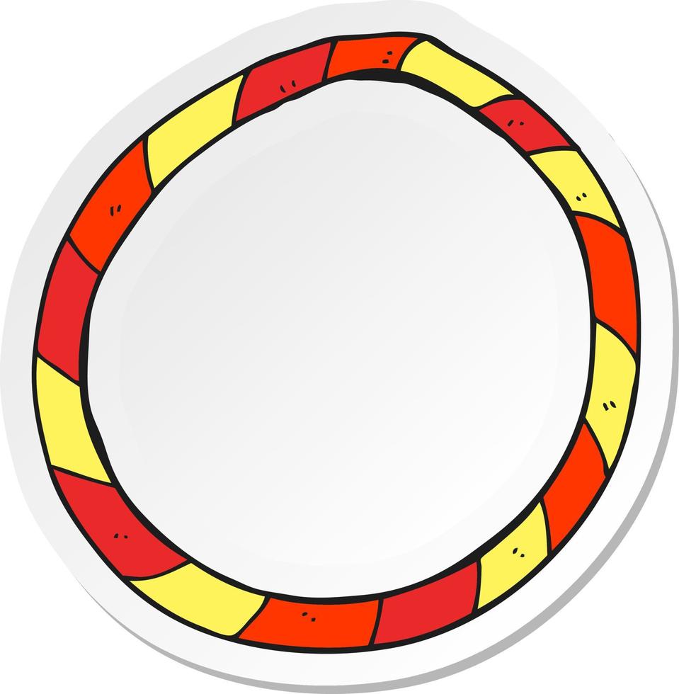 sticker of a cartoon hula hoop vector