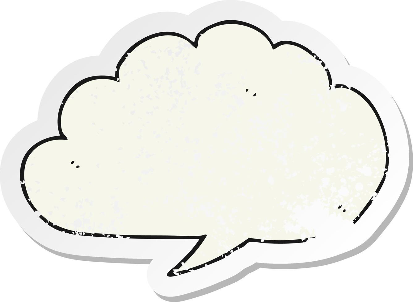 retro distressed sticker of a carton cloud speech bubble vector