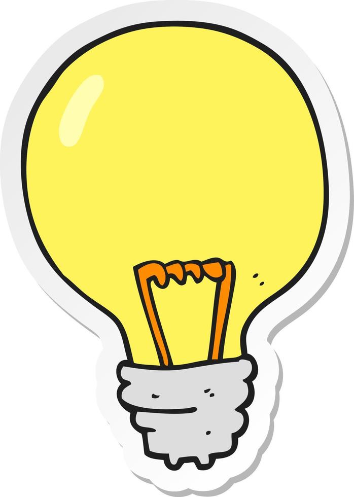 sticker of a cartoon light bulb vector