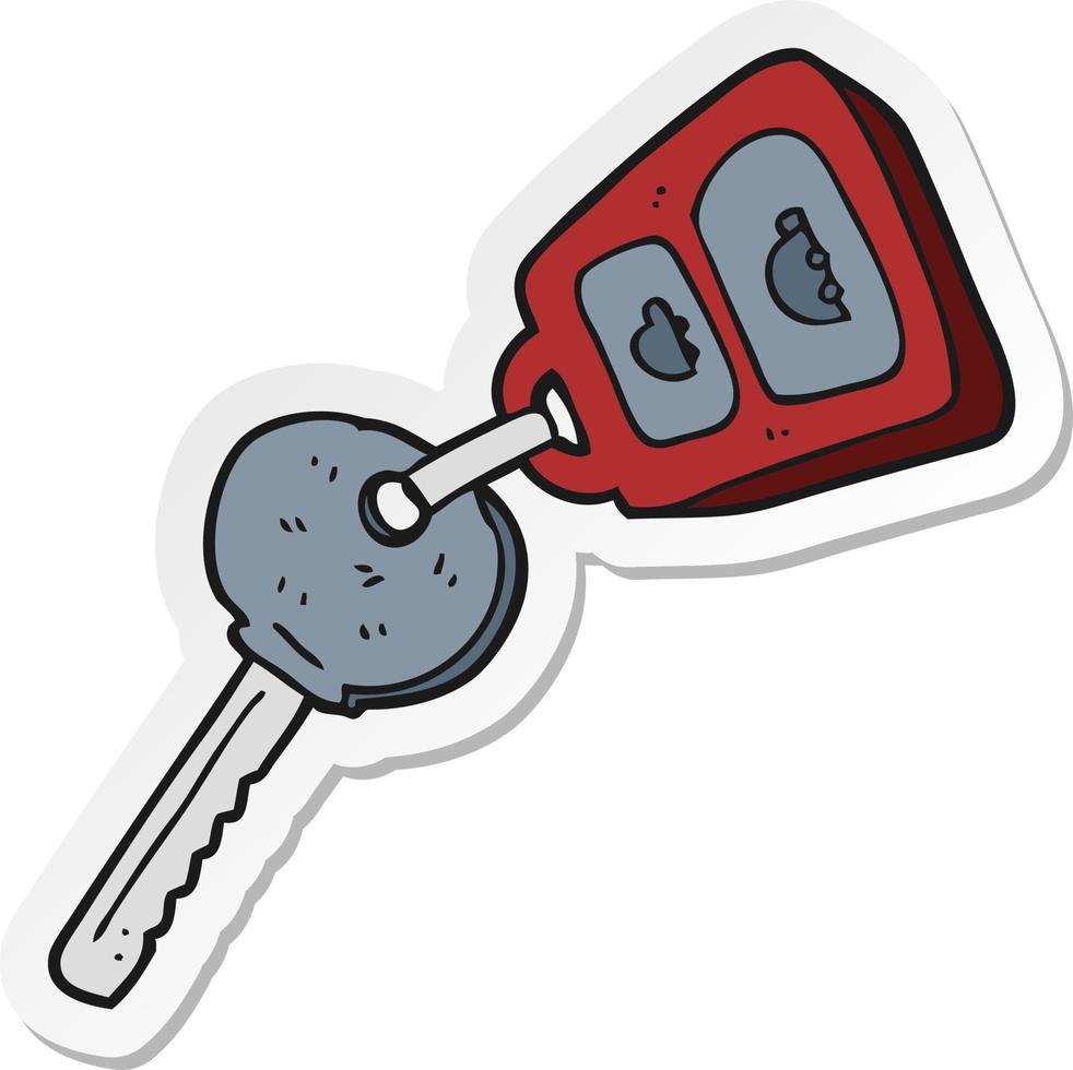 sticker of a cartoon key vector