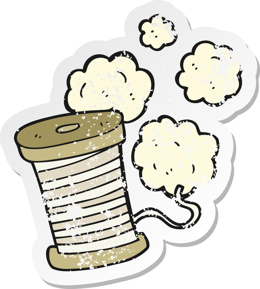 retro distressed sticker of a cartoon yarn vector