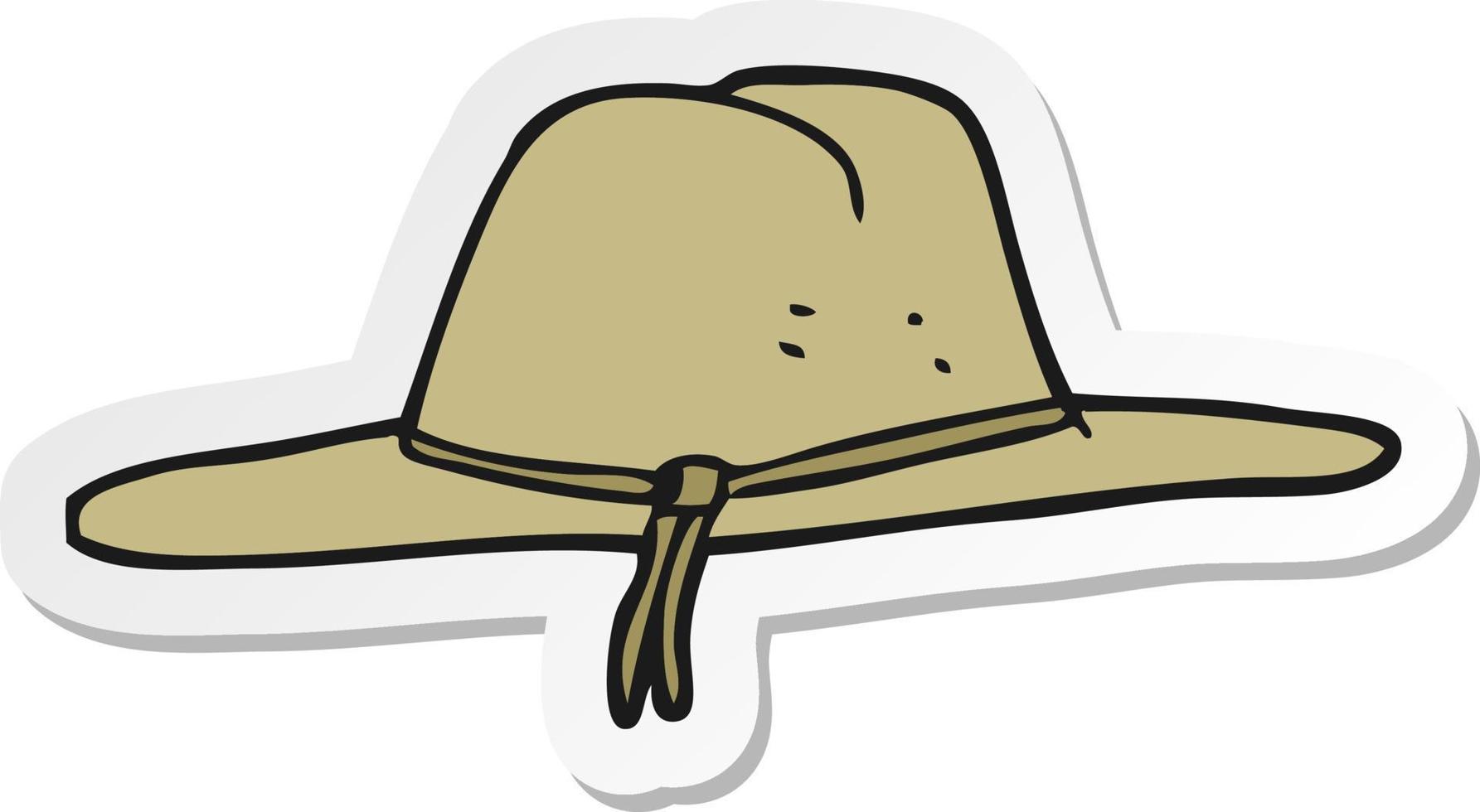 pegatina de un sombrero de dibujos animados vector