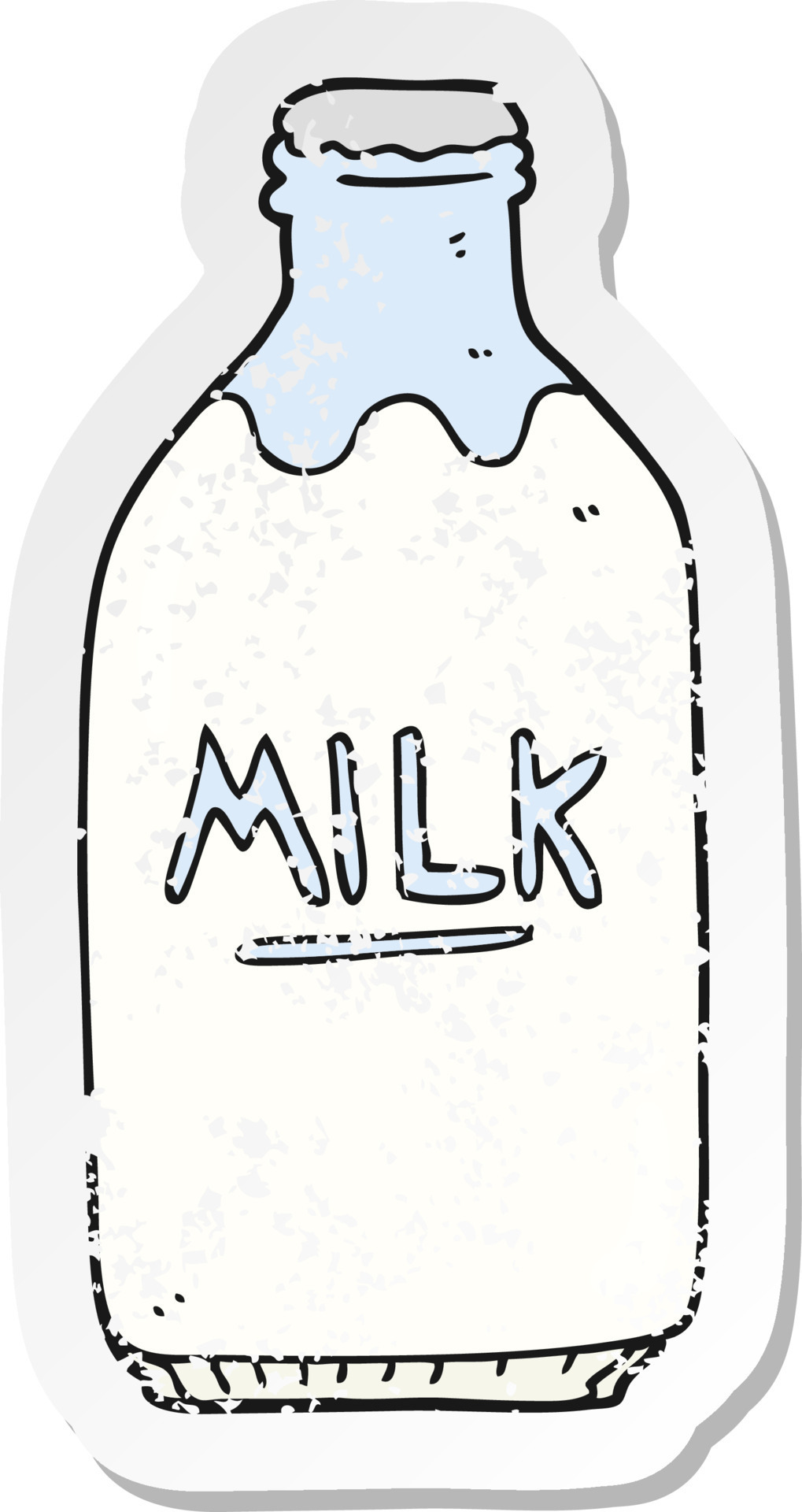 retro distressed sticker of a cartoon milk bottle 12360634 Vector Art at  Vecteezy