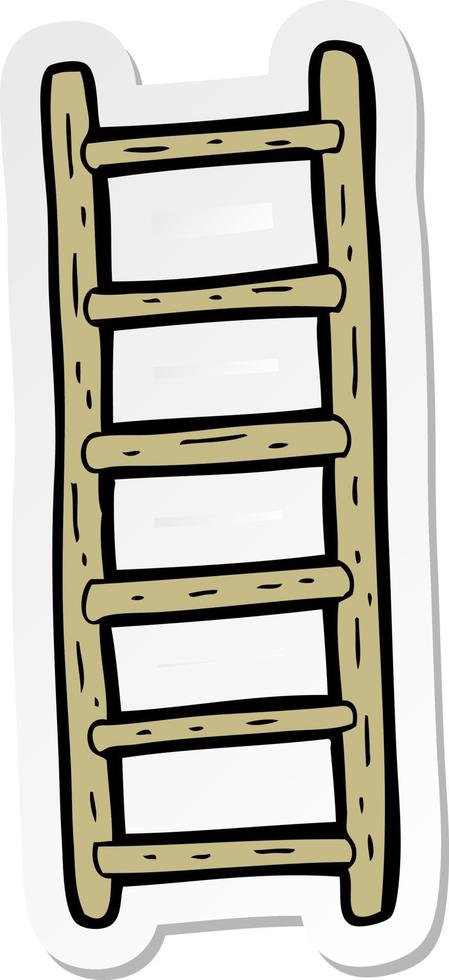 sticker of a cartoon ladder vector