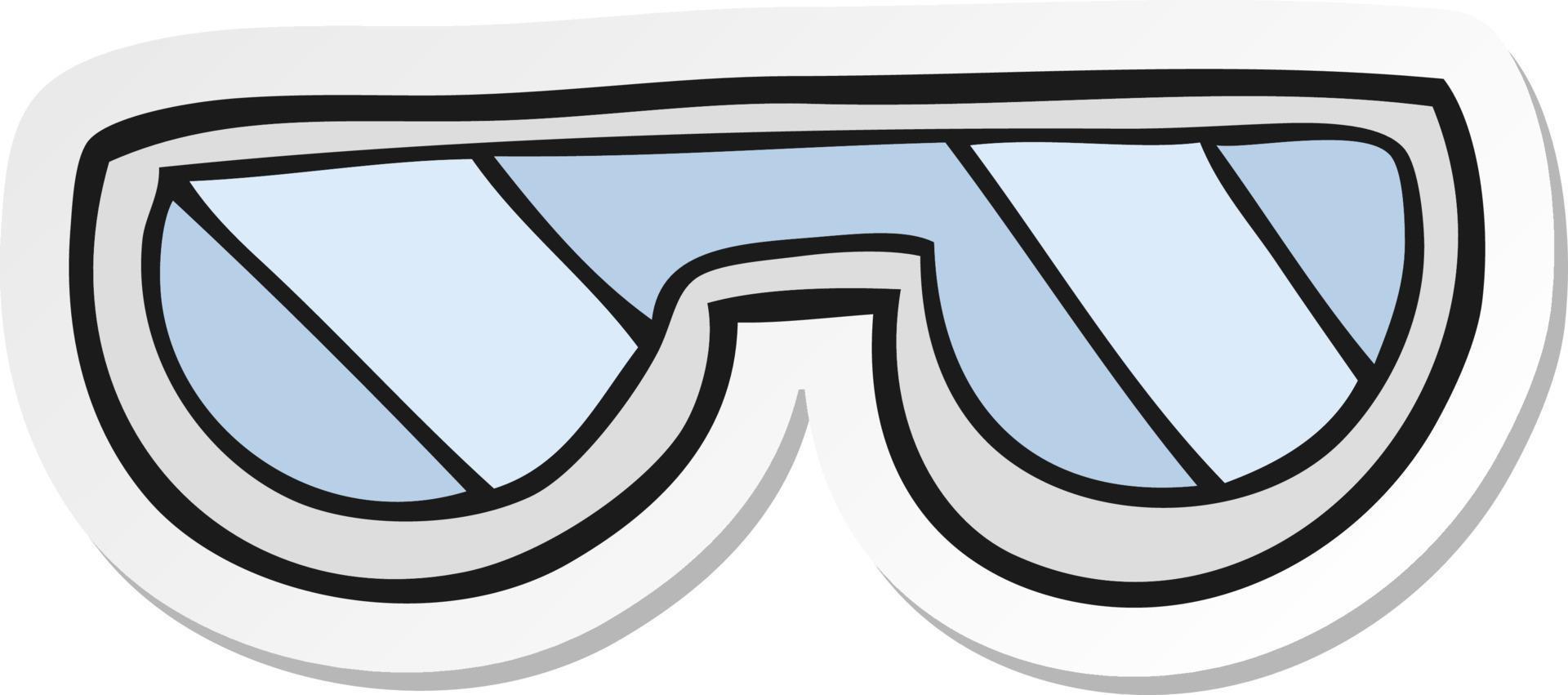 sticker of a cartoon glasses vector