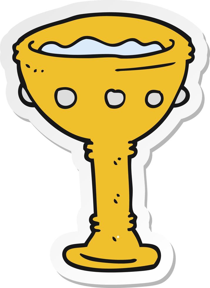 sticker of a cartoon goblet vector