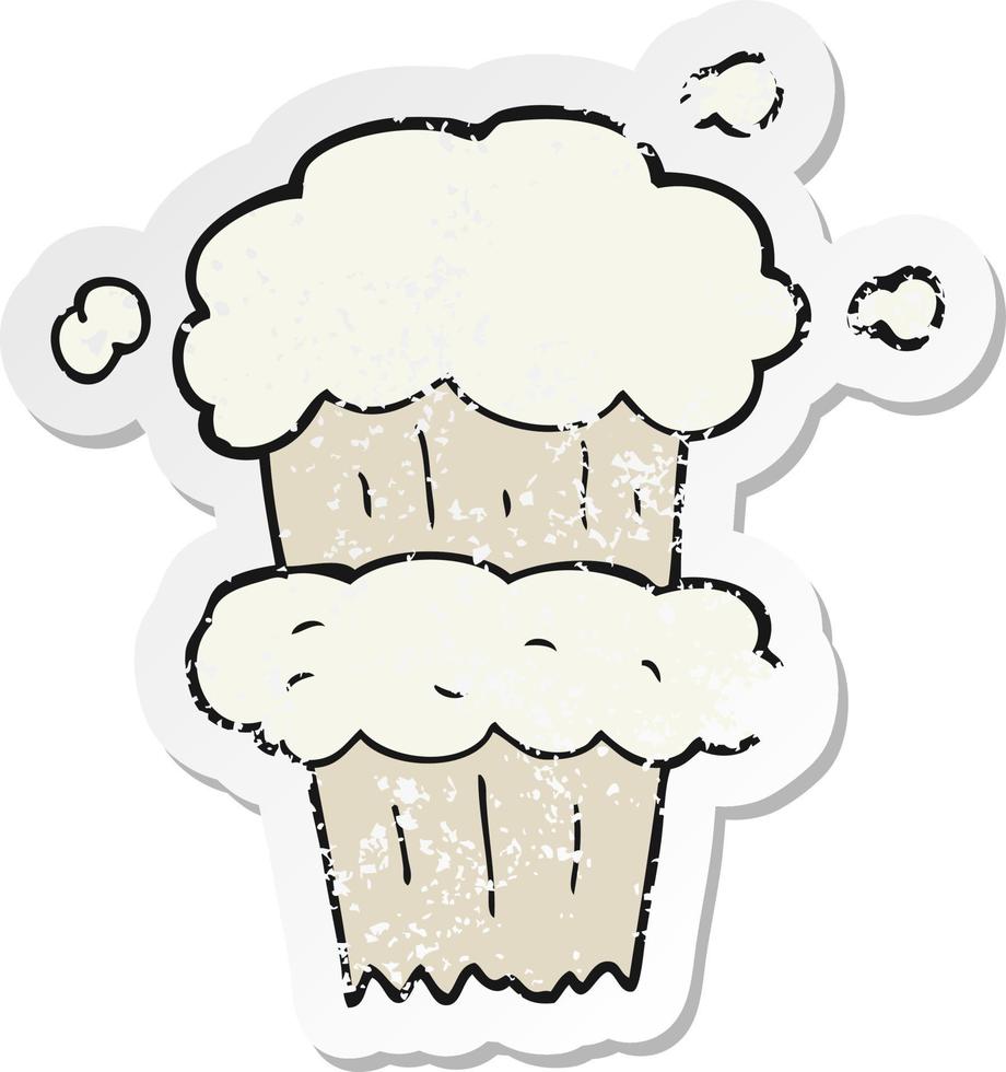 retro distressed sticker of a cartoon smoke blast vector