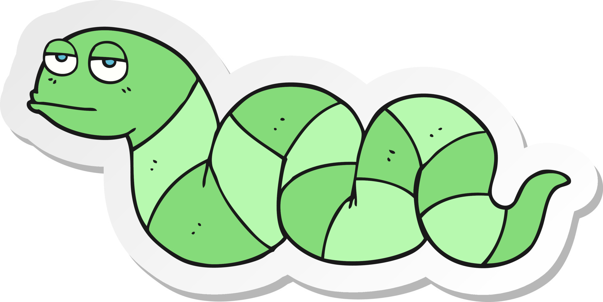 sticker of a cartoon bored snake 12360888 Vector Art at Vecteezy