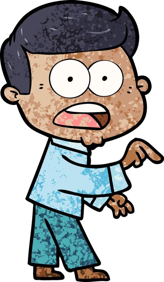 cartoon shocked man vector