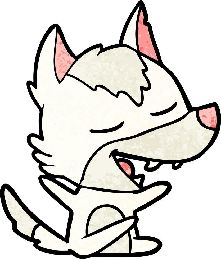 cartoon wolf laughing vector