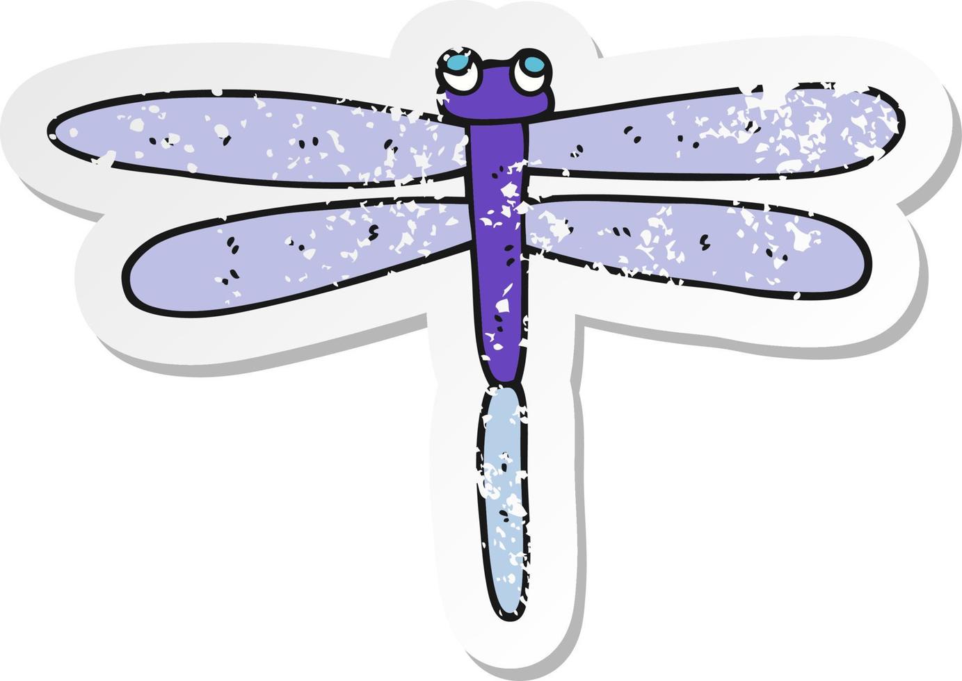 retro distressed sticker of a cartoon bug vector