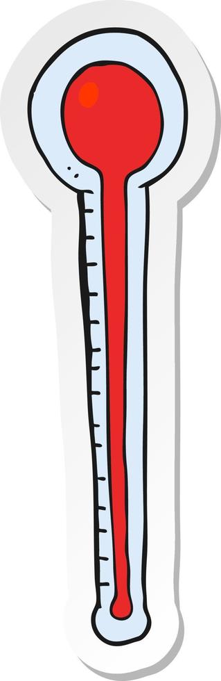 sticker of a cartoon thermometer vector