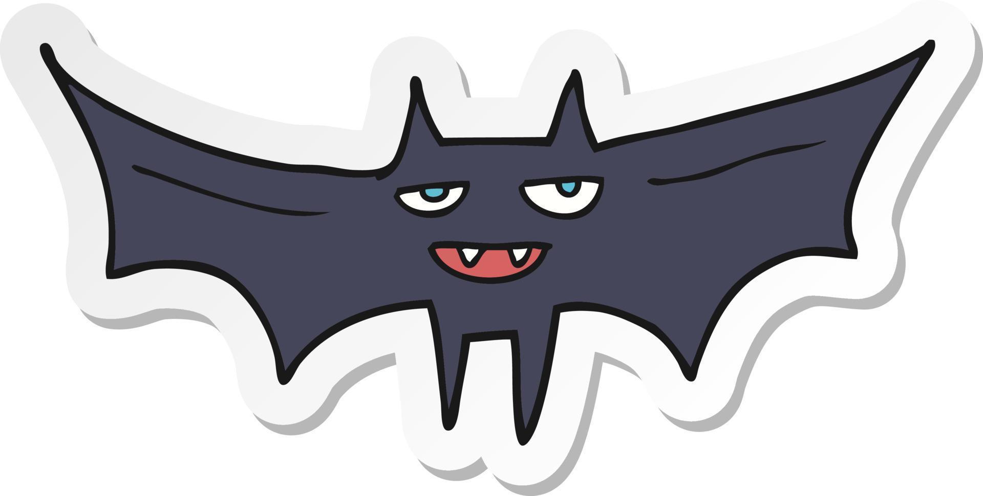 pegatina de un murciélago de halloween de dibujos animados vector