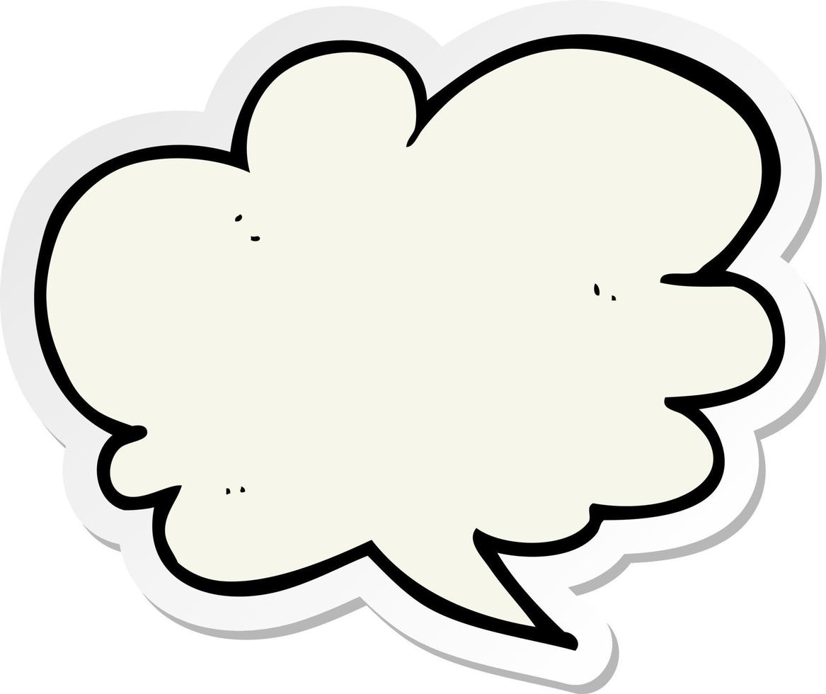 sticker of a cartoon speech bubble vector