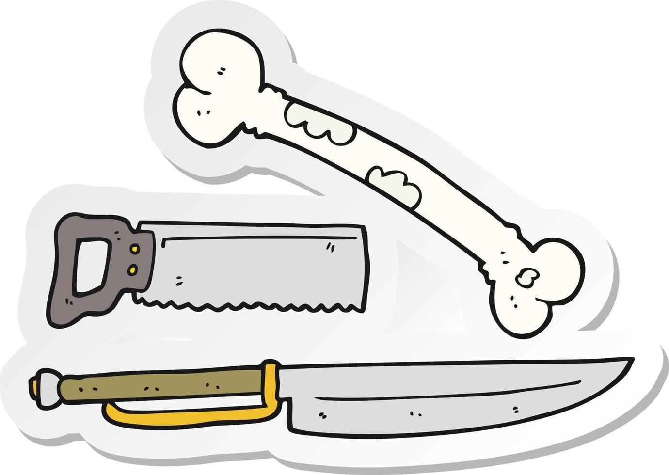 sticker of a cartoon knife vector