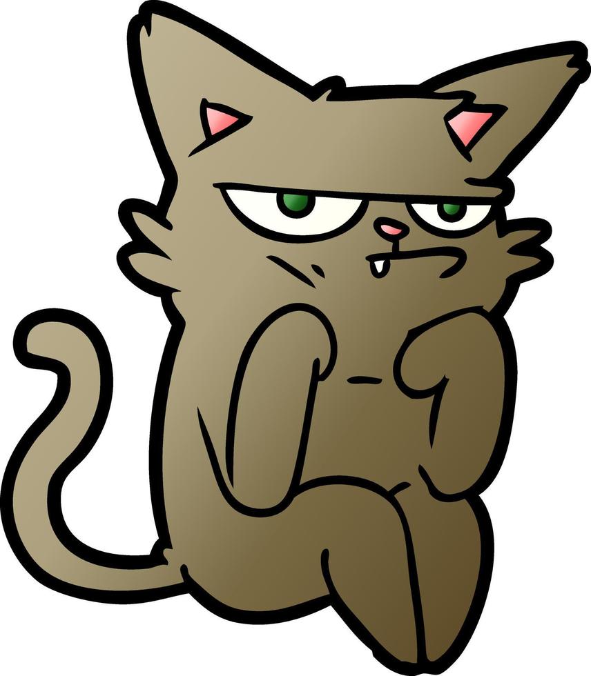 grumpy cartoon cat vector