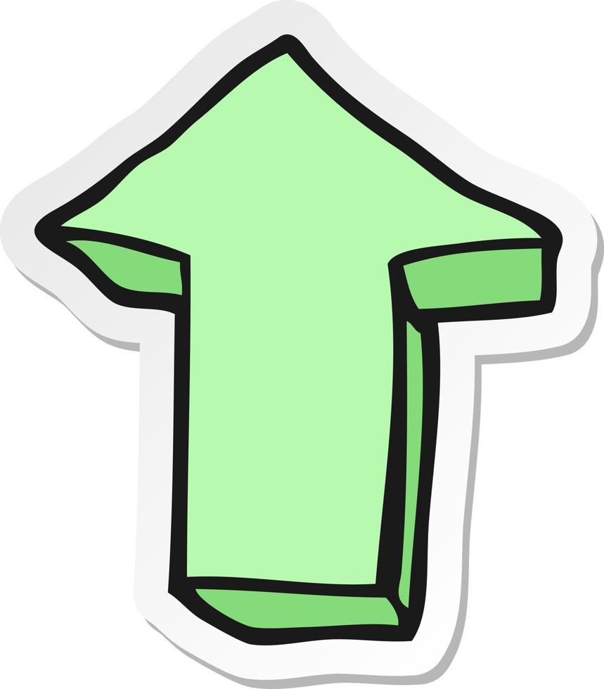sticker of a cartoon arrow vector