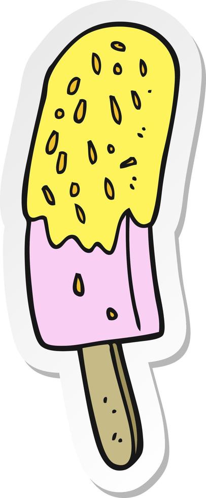 sticker of a cartoon ice lolly vector