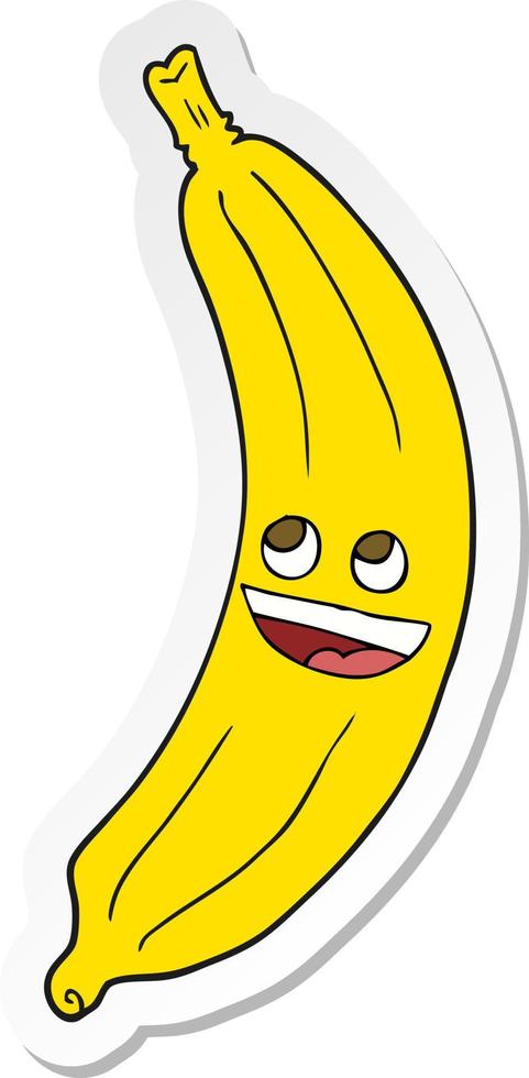 sticker of a cartoon banana vector