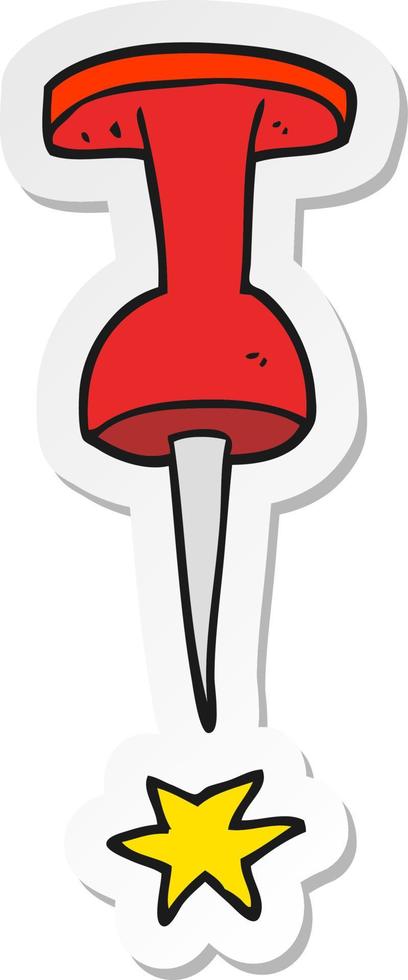 sticker of a cartoon office tack vector