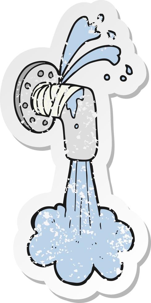 retro distressed sticker of a cartoon leaky pipe vector