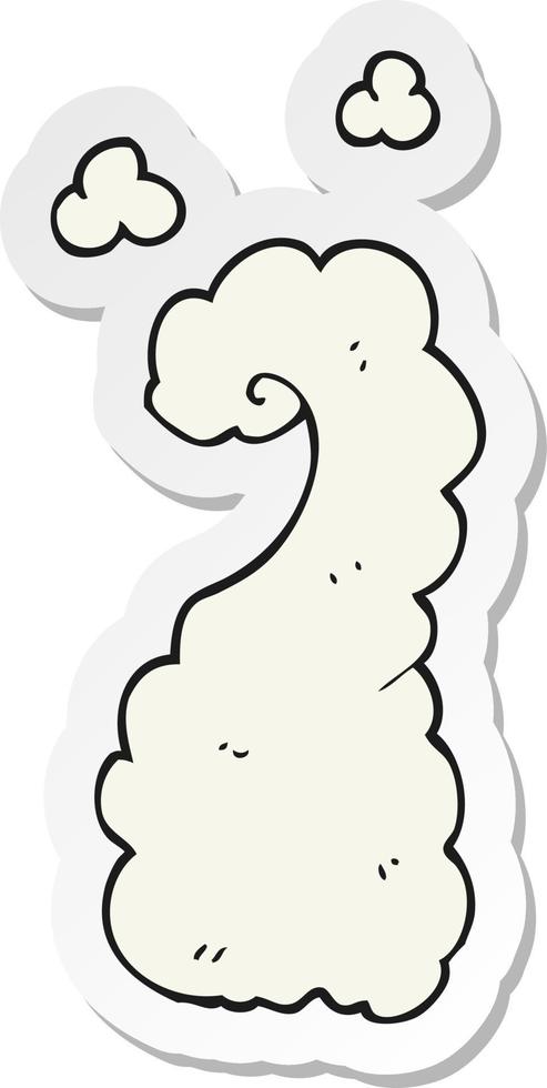 pegatina de una bocanada de humo de dibujos animados vector