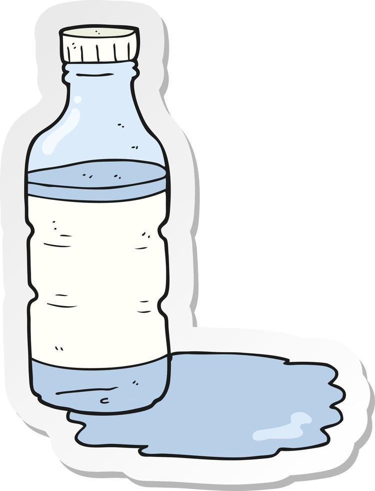 sticker of a cartoon water bottle vector